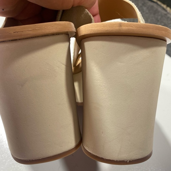 Lucky Brand Mimya Leather Chunky Platform Open Toe Slip On Wedges NWOT Size 9 - Picture 9 of 15